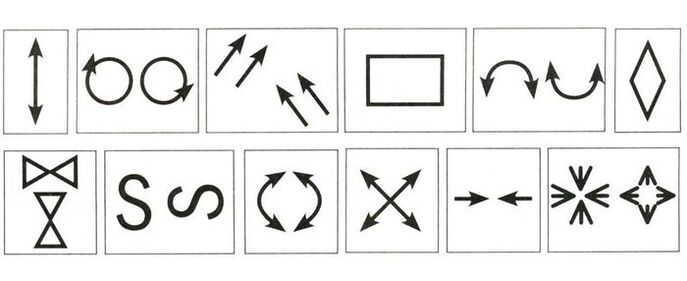 Figuras para a realización de ximnasia visual con hipermetropía